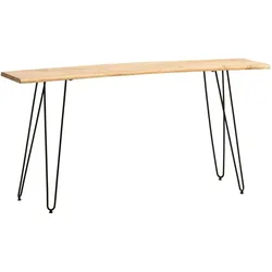 FineBuy, Schreibtisch, Schreibtisch Bürotisch 150 cm Akazie Massivholz Computertisch Baumkante