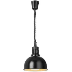 Hendi Höhenverstellbare Wärmelampe, kuppelförmig,, Schwarz, 230V/250W, Ø250x(H)207mm, Speisewärmer, Schwarz