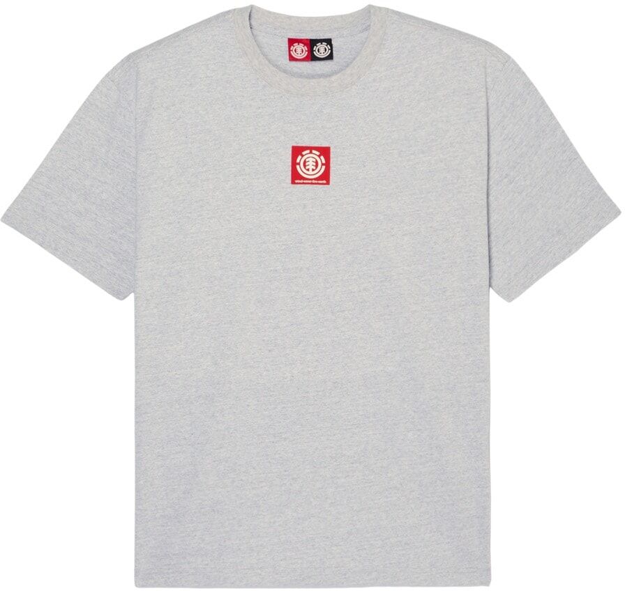 T-Shirt ELEMENT "Square Logo", Herren, Gr. L, grau (mid grau heather), Obermaterial: 100% Baumwolle., Shirts T-Shirt mid grau heather L