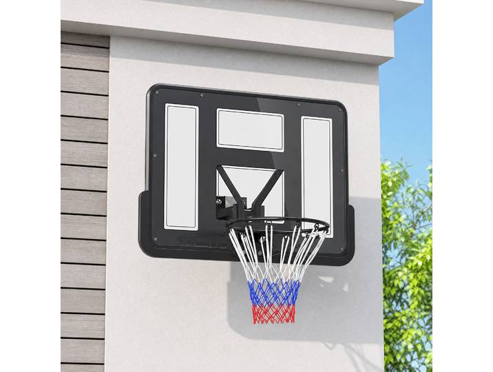 SPORTNOW Panier Basket Mural Panneau Incassable Acier Noir