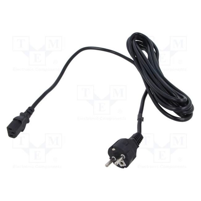 MPL POSAC-C13EU50: POS AC cable C13-YJT3(10A)-CEE7/7-YJ-03(10A) H05VV-F3G1,0 L=5000 black (5 m) (POSAC-C13EU50)