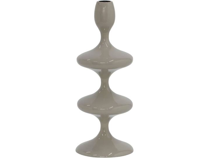 Kerzenhalter MIRRORS AND MORE LAUREEN , beige (warm grau), B:11cm H:28cm, Metall, Kerzenhalter, Kerzenhalter, Aussergewöhnliche, moderne Form