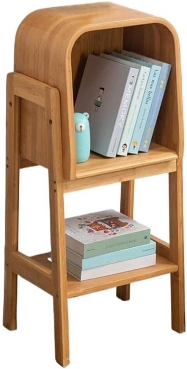Bamboe ladderrek als staande boekenkast voor decoratie en opbergen, Natuurlijk