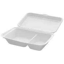 MONOUSO - Burger-Box 2-geteilt Zuckerrohr 25,1x16,2x6,5cm (50 Stück)