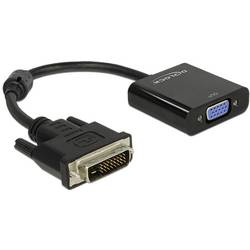Delock 65658 DVI / VGA Adapter [1x DVI-Stecker 24+1pol. - 1x VGA-Buchse] Schwarz mit Ferritkern 16.00 cm