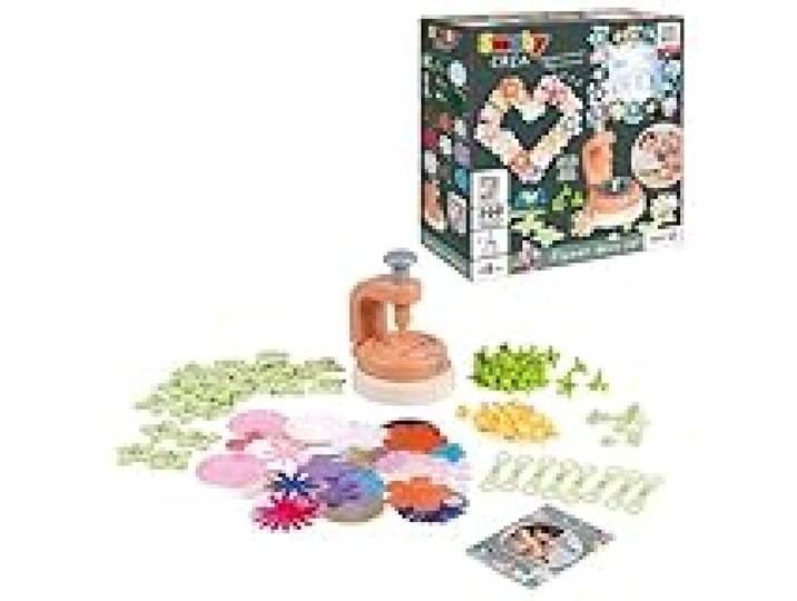 Smoby - Set Déco Fleurs - Activité Manuelle - Atelier Création - Presse à Fleurs - Tissus et Livret Inclus - A Partir de 5 Ans - Fabrication Française