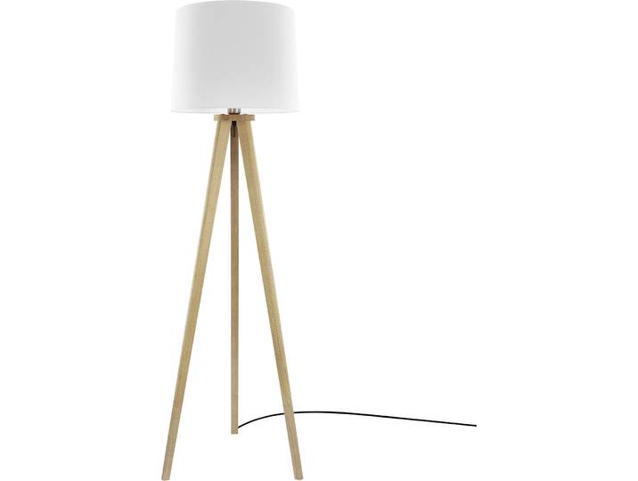 HERZBLUT Stehlampe Elli braun, weiss Nickel/Holz H 160 cm
