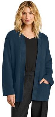 Mercer+Mettle MM3021 Women's Open Cardi in Insignia Blue size Medium   Cotton/Nylon Blend