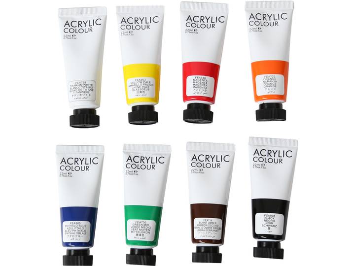 Basic Acryl Set 8 x 22 ml, Grundfarben