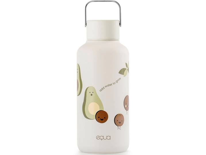 Trinkflasche EQUA Timeless Avoc. 600 ml , bunt, H:19cm, Edelstahl, Trinkflaschen, Trinkflasche, Edelstahl