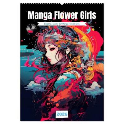Manga Flower Girls (Wandkalender 2026 DIN A2 hoch), CALVENDO Monatskalender