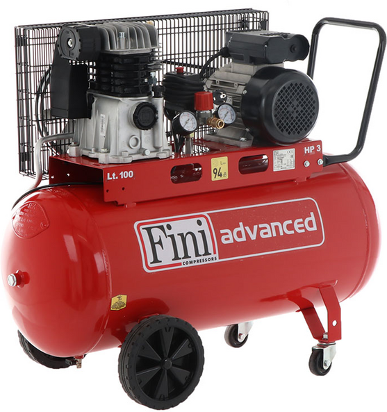 Fini Advanced MK 103-100-3M - Compresseur électrique monophasé à courroie - Moteur 3 CV - 100 L