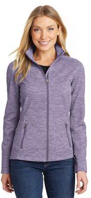 Port Authority L231 Women's Digi Stripe Fleece Jacket in Purple size Small