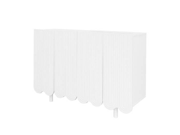Buffet Design aux Formes Galbées et Portes Arrondies - Charnières à Amortissement Doux - Élégance Moderne