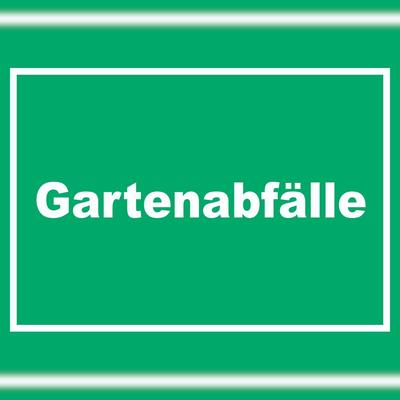 HB-Druck Gartenabfälle Mülltrennung Schild mit Text waagerecht A0 Rückseite selbstklebend