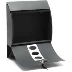 Wiltec, Briefkasten, 2er Briefkasten V18 Anthrazit pulverbeschichtet + Fuss Standbriefkasten (100 x 15 x 120 cm)