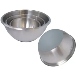 de Buyer Schlagschüssel rund Ø 24cm, Boden silikonbeschichtet, Schüssel + Schale, Silber