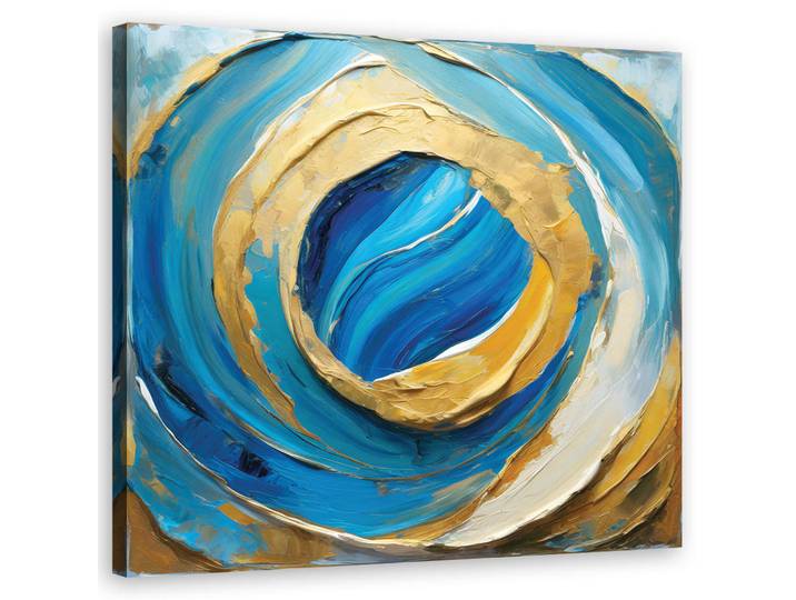 Feeby Wandbild blaue abstraktion wie gemalt, Blau, Abstrakt, Rechteckig, 50x50 cm, Bilder & Rahmen, Bilder, Leinwandbilder