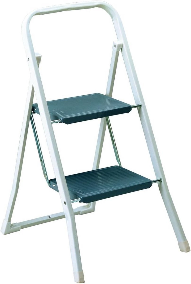 Inklapbare metalen trapladder met twee treden voor thuis en klussen