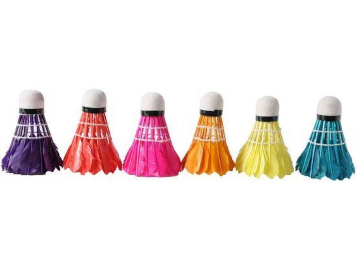 Badminton-Shuttles veren - Set van 6 neon kleuren - Koker