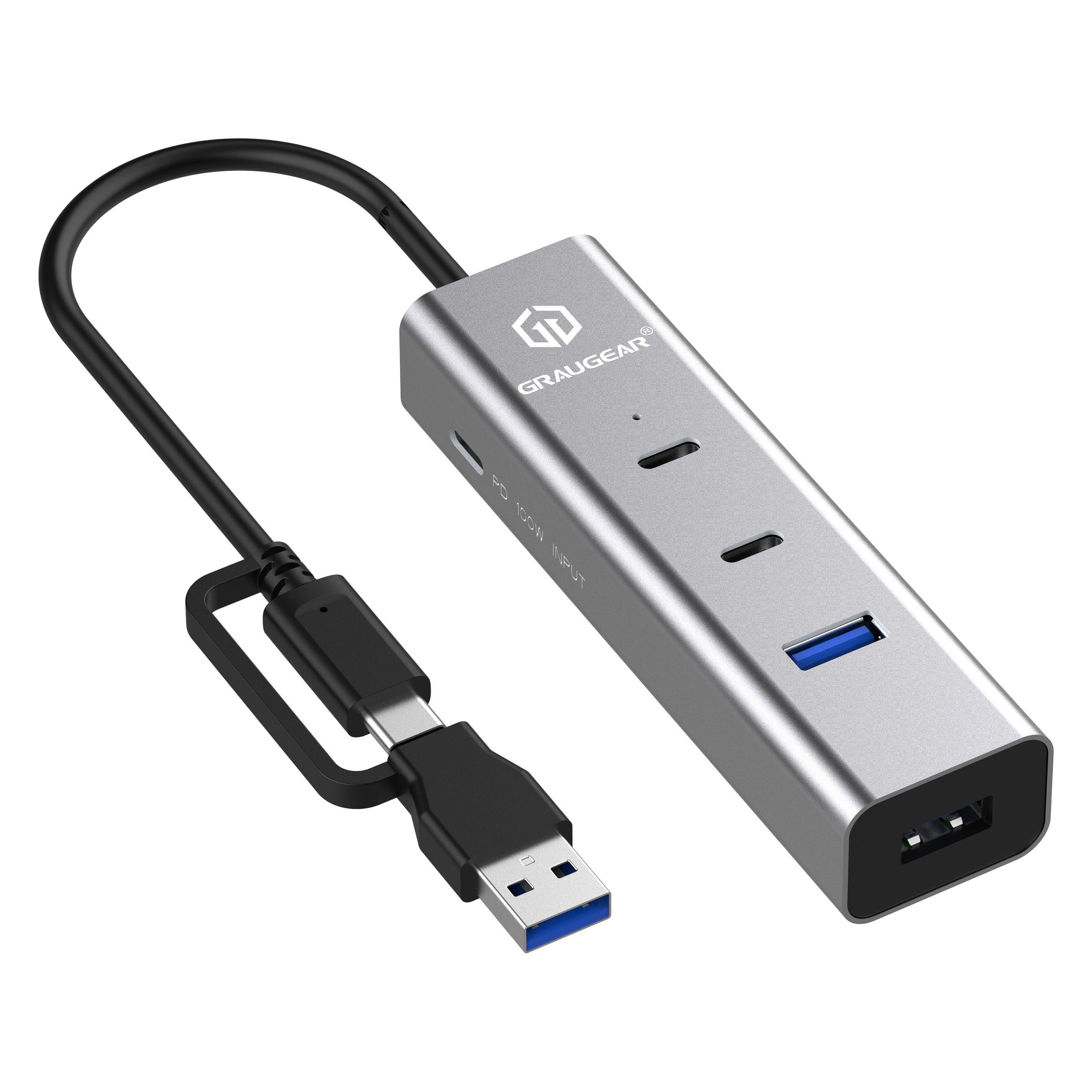 Graugear 4 Port USB HUB + PD 2xC+2xA USB+USB-C PD Supports (USB-A, USB-C, 4 Ports) (G-HUB2A2C1-PD)