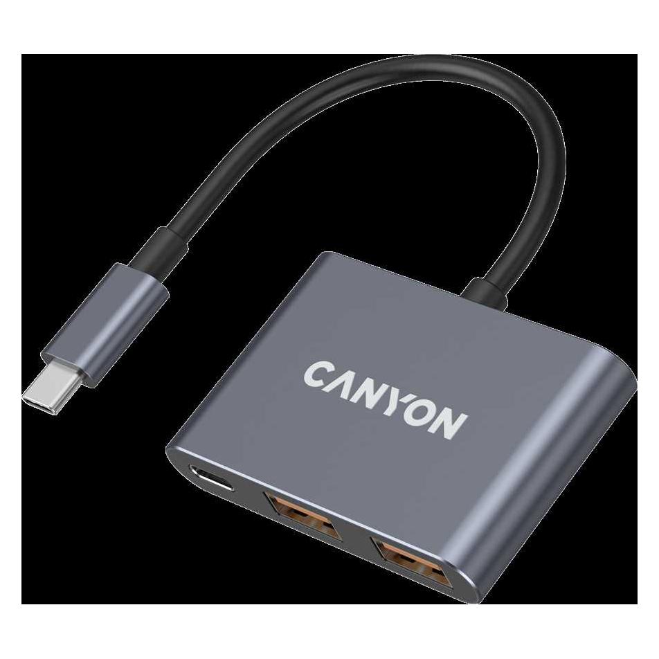 Canyon Konverter Hub DS-3 3in1 USB-C Dunkelgrau (USB-C, 3 Ports) (CNS-TDS3)