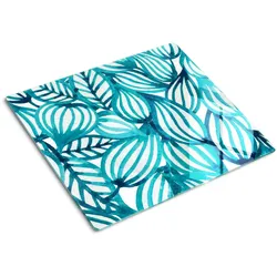 GLASPLATTE 60x52 cm Blumenmuster