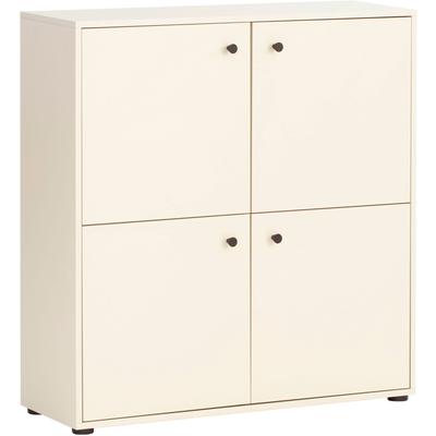 Hochkommode WELLTIME "Lovund, Kommode, melaminharzbeschichtet,Made in Germany, B: 98 cm", beige (cremebeige), B:98,1cm H:101,9cm T:33cm, Sideboards, Solide Verarbeitung - Dieses Produkt ist in Deutschland gefertigt
