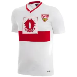 Copa Football, Herren, Fussballtrikot, VfB Stuttgart 1987/89 Retro Trikot (M), Mehrfarbig, Rot, Weiss
