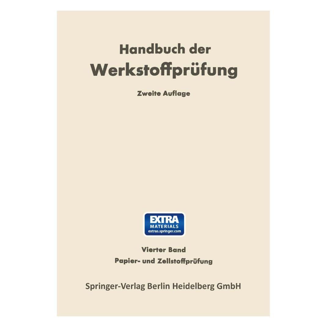Springer Papier- und Zellstoff-Prüfung (Deutsch, Softcover, Erich Siebel, Friedrich Burgstaller, Rudolph Korn) (8310242)