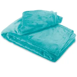 Leonado Vicenti Kuscheldecke Petrol 220x240 cm Wolldecke Fleece extra weiche Wohndecke Sofa