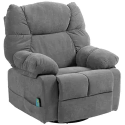 RELAXSESSEL mit Massagefunktion Drehbarer Massagesessel Fernbedienung Dunkelgrau