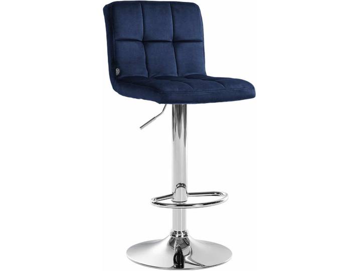 CLP Barhocker Samt Blau, Metall, 46x94x47 cm, Esszimmer, Barmöbel, Barhocker