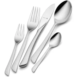 WMF Espressolöffel Set 6tlg 10,8cm Virginia Edelstahl teilmatt kratzbeständig, Besteck, Silber