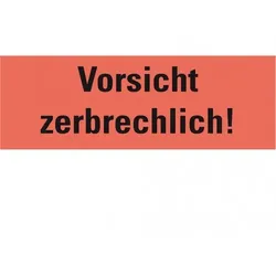 Dreifke® Hinweisetikett Vorsicht zerbrechlich!, leuchtrot, Haftpapier, perm.170x60mm, 250/RO