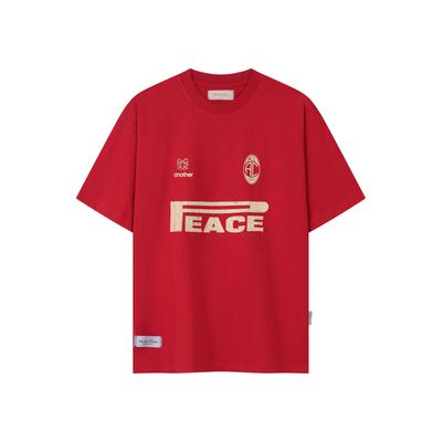T-Shirt ANOTHER COTTON LAB "Another Cotton Lab Peace T-Shirt", Herren, Gr. M, rot, 100% Baumwolle, bedruckt, oversize, Rundhals, Shirts T-Shirt