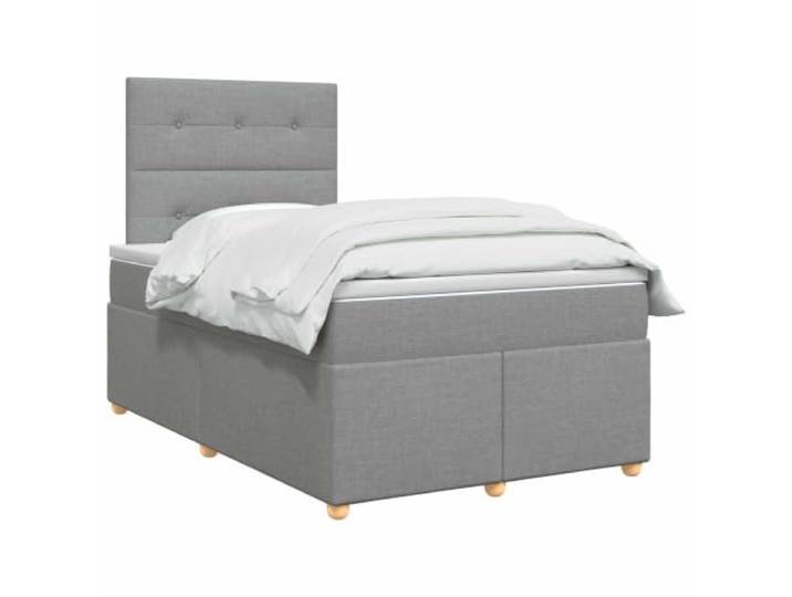 vidaXL Boxspringbett mit Matratze Hellgrau 120 x 190 cm Stoff Bietet perfekt ausgewogene Unterstützung, Anpassbar an deine Wunschhöhe, Praktische und energiesparende USB-Beleuchtung