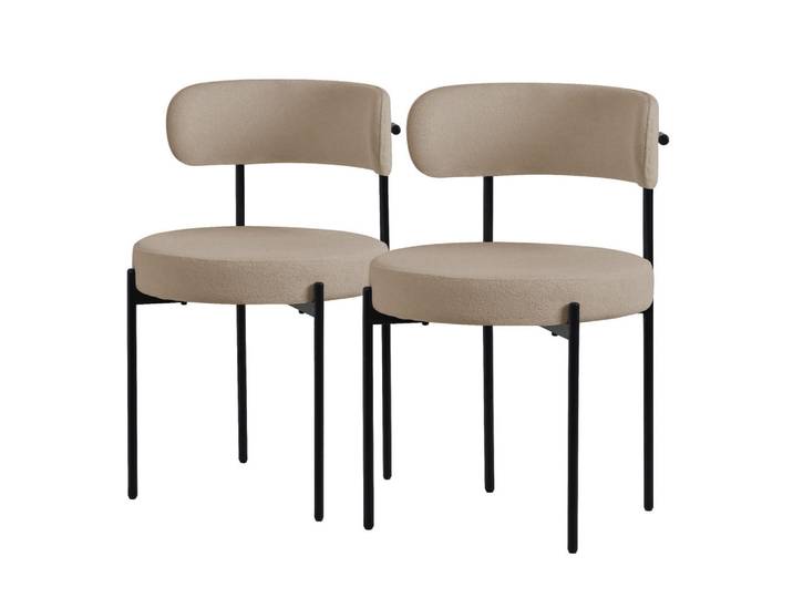 Ml-Design Esszimmerstuhl 2er Set Teddystoff braun, Braun, Metall, 53x78x50 cm, Esszimmer, Stühle