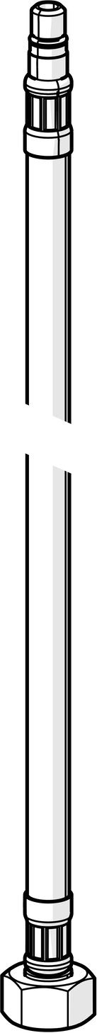 tuyau de raccordement 59914644 L = 500, M8x1 LH 2000 / 2, HANSA