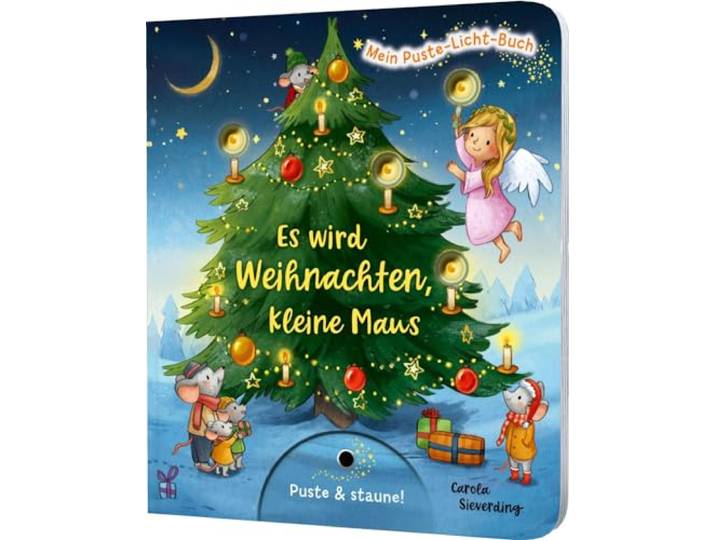 Mein Puste-Licht-Buch: Es wird Weihnachten, kleine Maus: Weihnachtsbilderbuch zum Mitmachen für Kinder ab 18 Monaten mit Puste-Licht und LED-Lämpchen