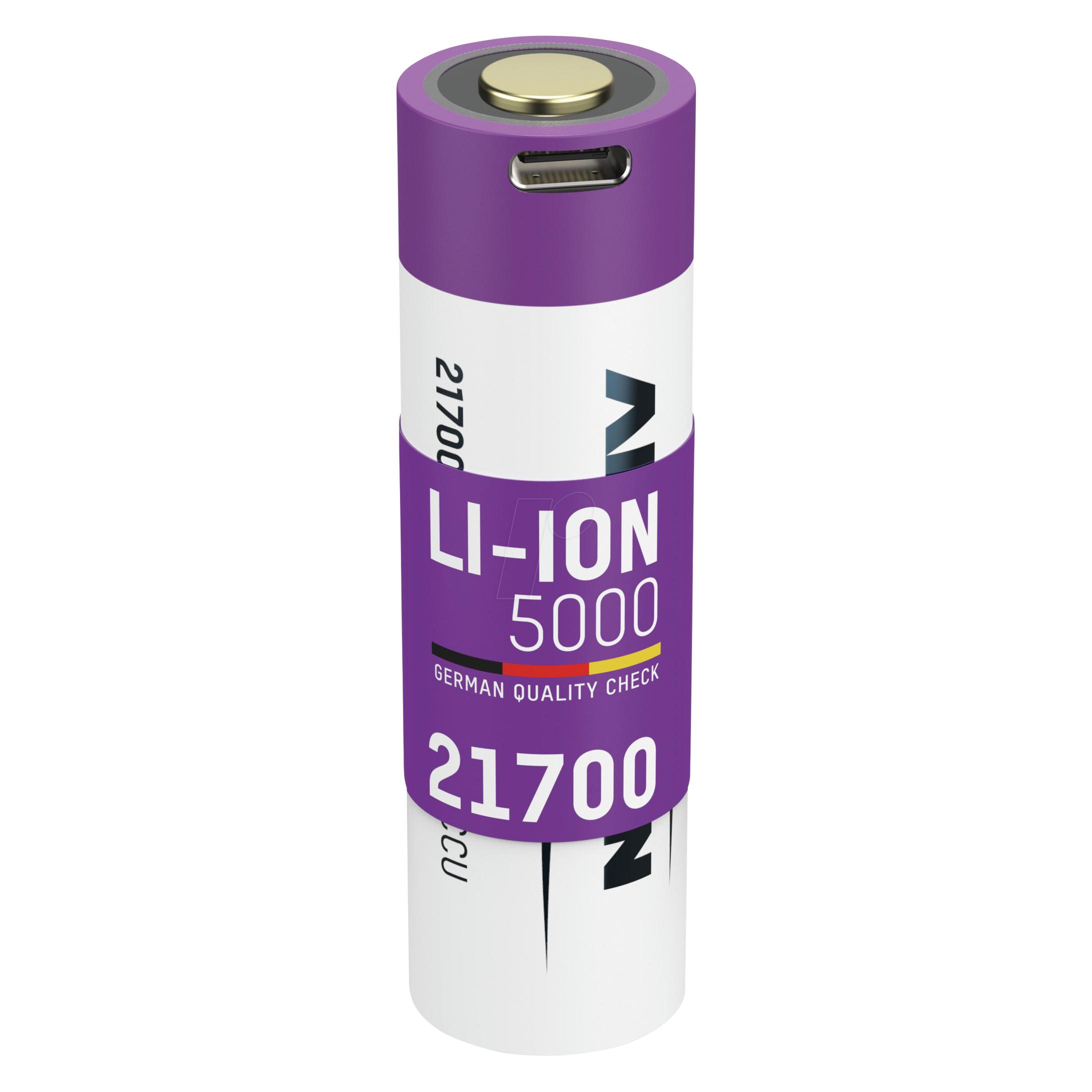 Ansmann USB Typ-C Spezial-Akku 21700 (1 Stk., 21700, 5000 mAh) (1308-0001)