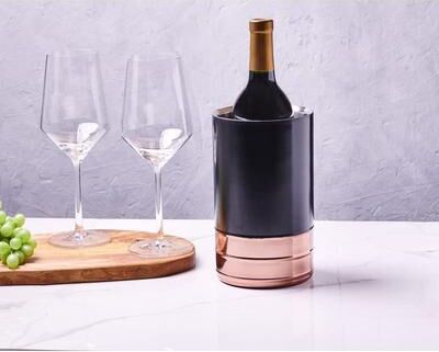 Sol Living Wine Chiller Bucket Double Wall Stainless Steel Barware Wine & Champagne Holder, 1.6 qt