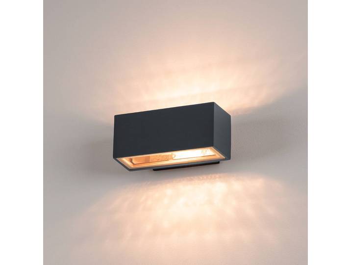 SLV Aussenwandleuchte Box, dimmbar, schwarz, Aluminium, Modern, Wandleuchte außen