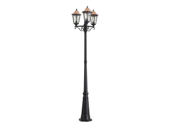 Lanterne d'extérieur classique noire avec cuivre 220cm 3 lumières
