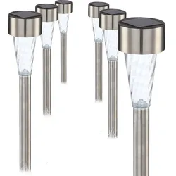 6er Set LED Solarleuchten Gartenleuchten IP44 Außenleuchten Lampen Leuchten