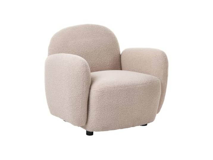 Beliani Sessel Bouclé beige gepolstert abgerundet mit Breiten Armlehnen Retro-Design Jule