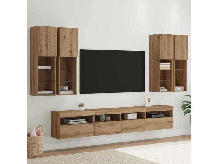Ensemble de Meubles TV mural LED 7 pc