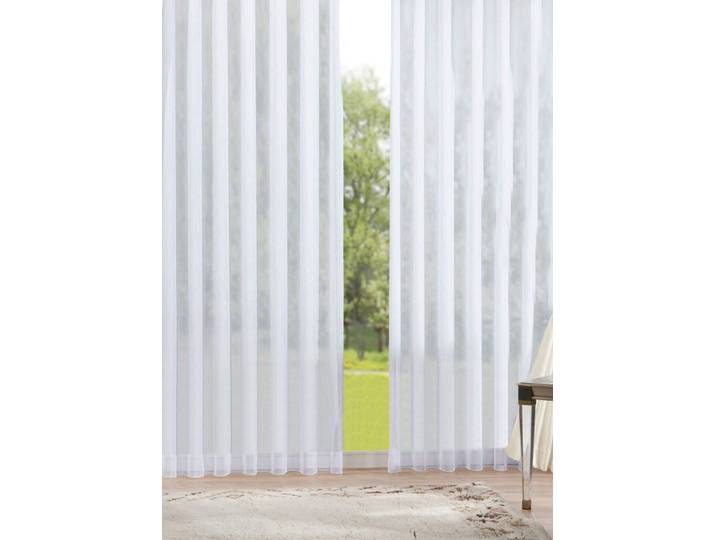 Klassischer Store mit feinen Streifen und Effektgarn, Weiss, Größe 163 (H145xB450 cm)