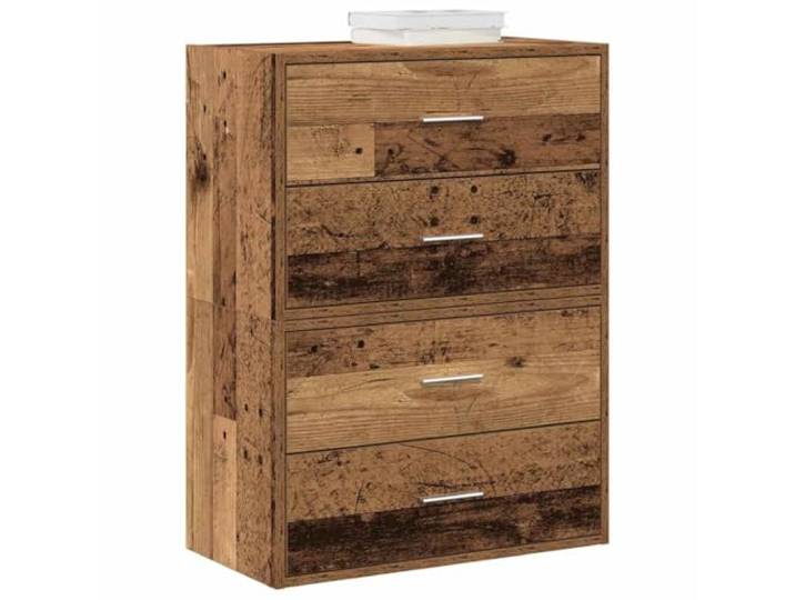 WXGTBKPR 2er Set Schrank mit 2 Schubladen, Kommode in Altholz-Optik, vielseitige Aufbewahrung für Wohnzimmer & Schlafzimmer, 60x31x40cm