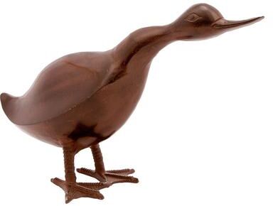 Achla Designs Hello Duck With Extended Neck Outdoor Garden Statue, 13 Inch Tall, Bronze